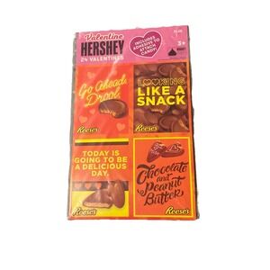 NEW 24 pack Hersheys REESES PEANUT BUTTER CUP adhesive valentine sticker cards